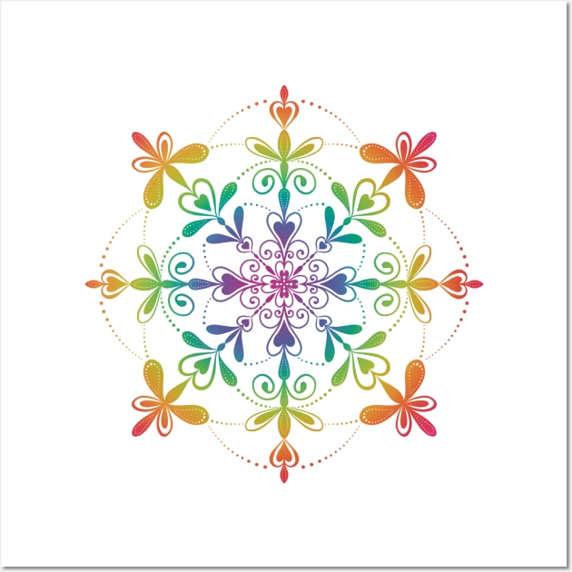 Rainbow Mandala Wall Art by CuriousBloom